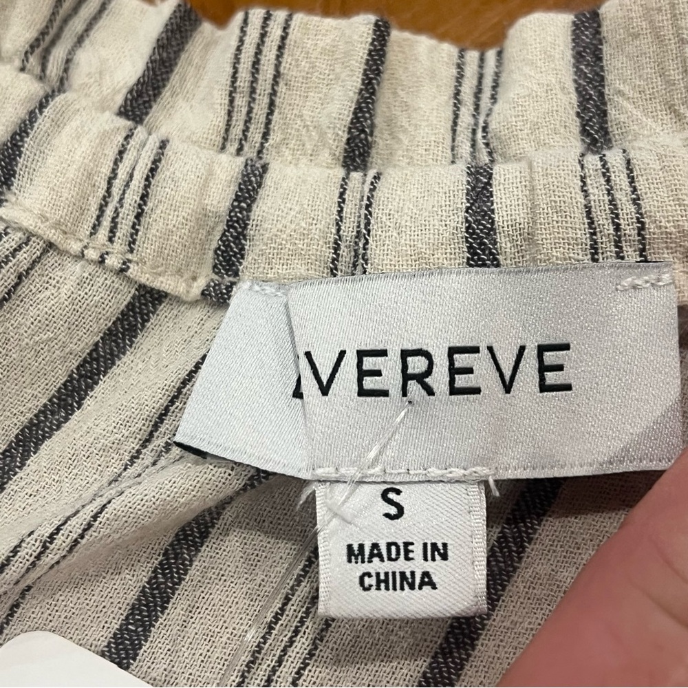 NEW $98 Evereve Harper Gauze Sundress Black/Cream Stripe Tiered Sleeveless Mini - Picture 11 of 16